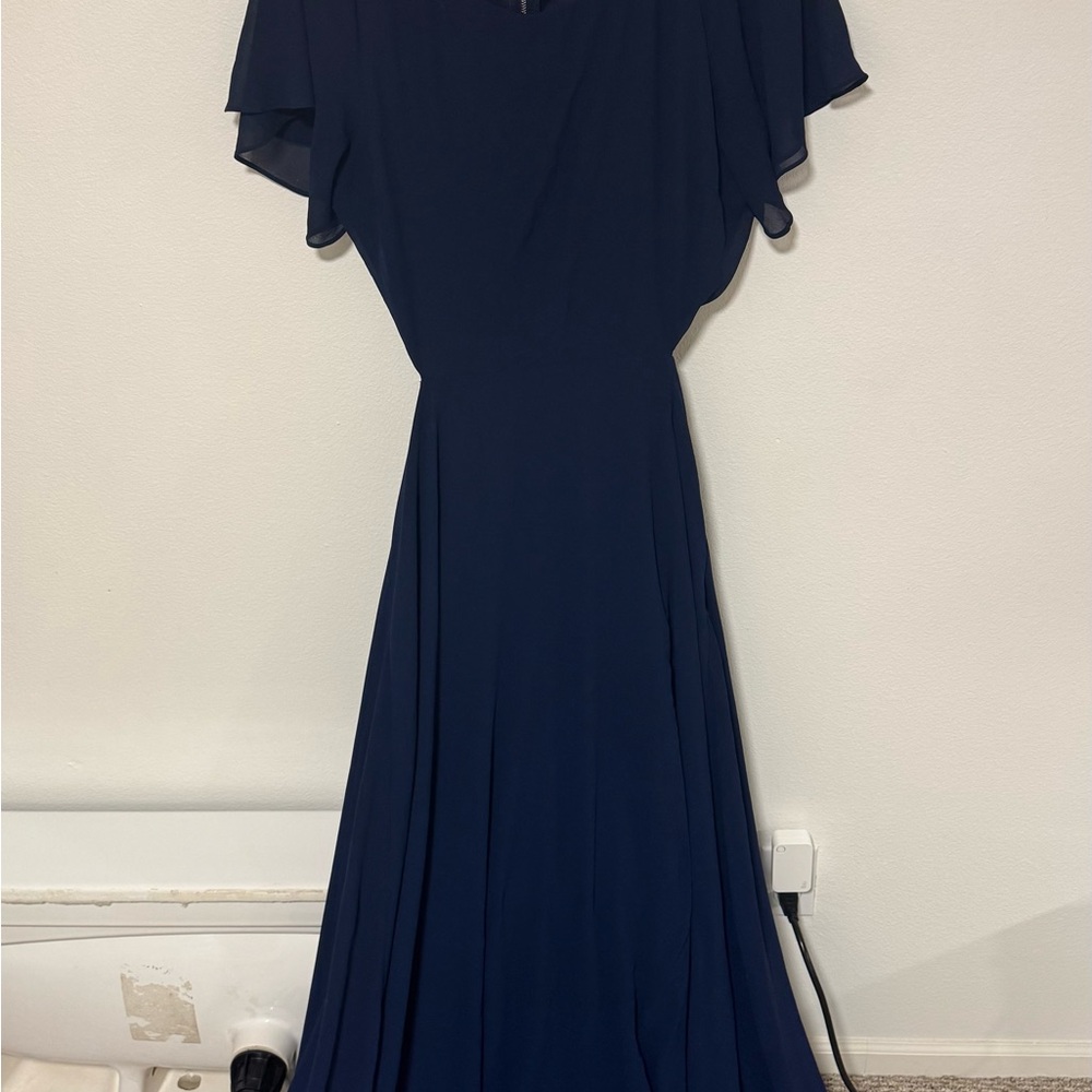 Lulus Navy Blue Dress with Back Cutout